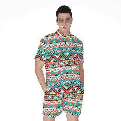 Navajo Geometric Pattern Print Men's Rompers