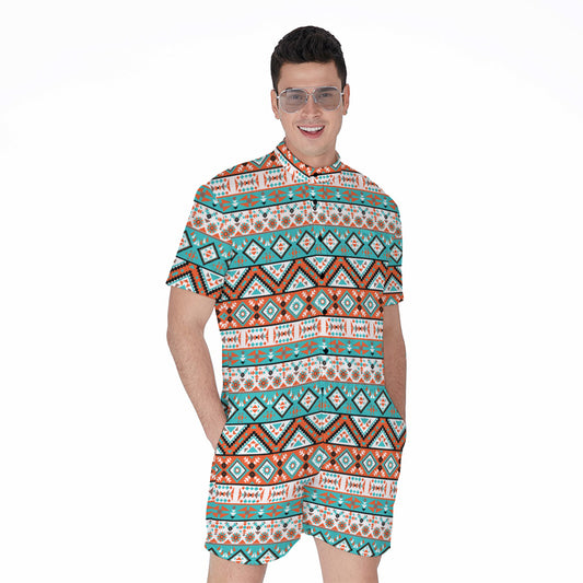 Navajo Geometric Pattern Print Men's Rompers