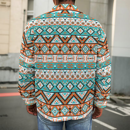 Navajo Geometric Pattern Print Men's Shirt Jacket