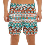 Navajo Geometric Pattern Print Men's Split Running Shorts