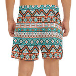 Navajo Geometric Pattern Print Men's Split Running Shorts