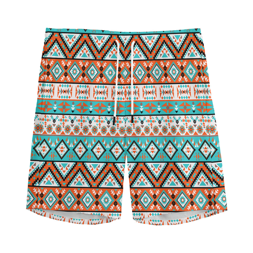 Navajo Geometric Pattern Print Men's Sports Shorts