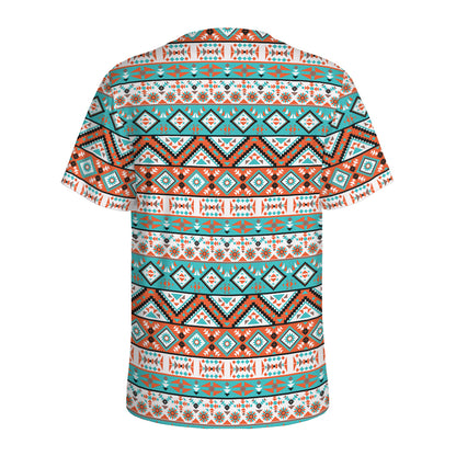 Navajo Geometric Pattern Print Men's Sports T-Shirt