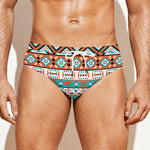 Navajo Geometric Pattern Print Men's Swim Briefs