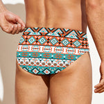 Navajo Geometric Pattern Print Men's Swim Briefs