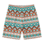 Navajo Geometric Pattern Print Men's Swim Trunks