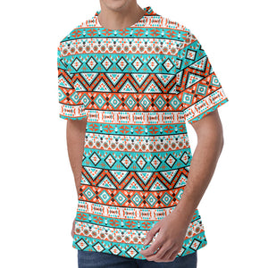 Navajo Geometric Pattern Print Men's Velvet T-Shirt