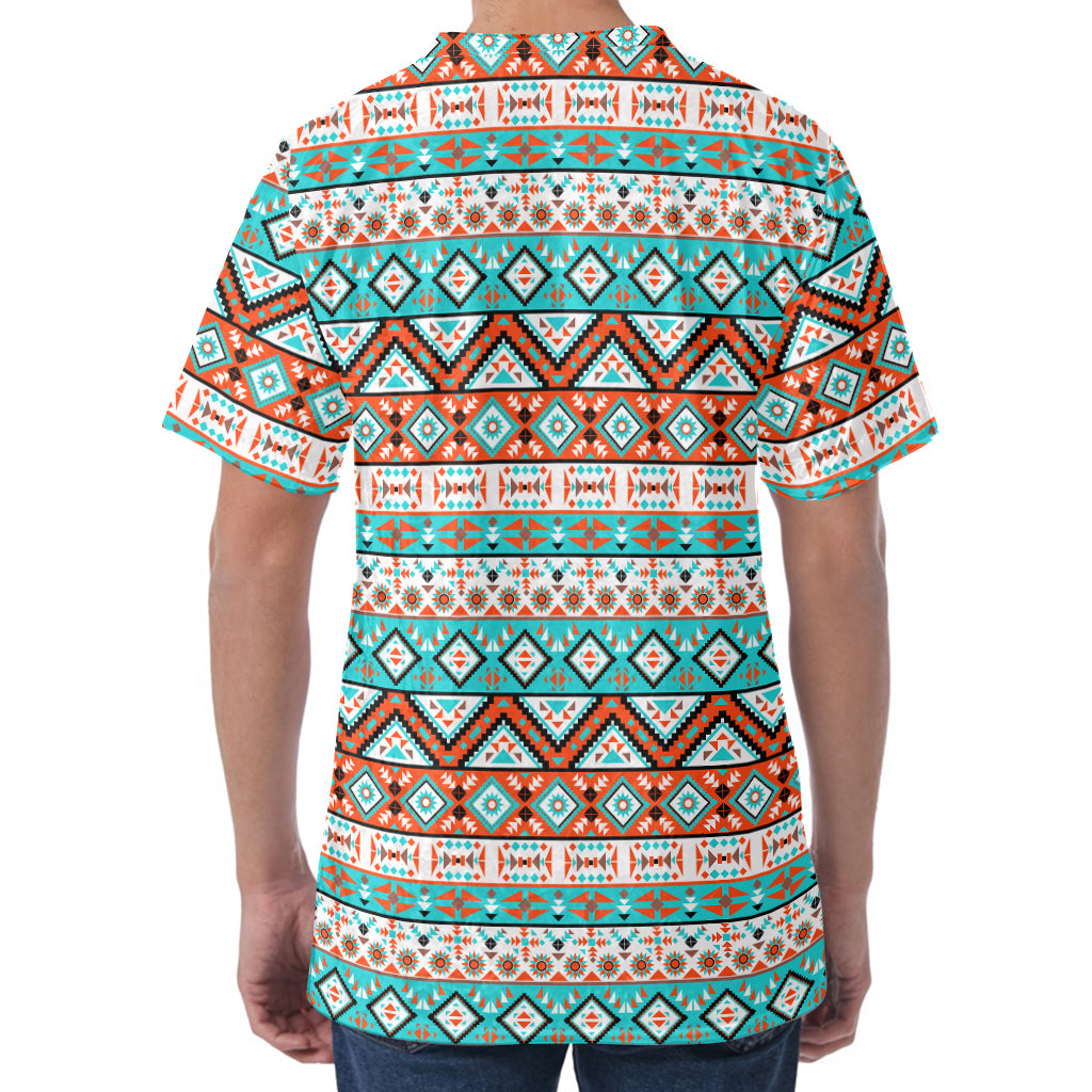 Navajo Geometric Pattern Print Men's Velvet T-Shirt