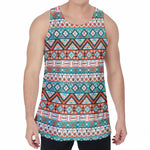 Navajo Geometric Pattern Print Men's Velvet Tank Top