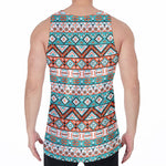 Navajo Geometric Pattern Print Men's Velvet Tank Top
