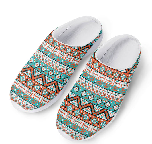 Navajo Geometric Pattern Print Mesh Casual Shoes
