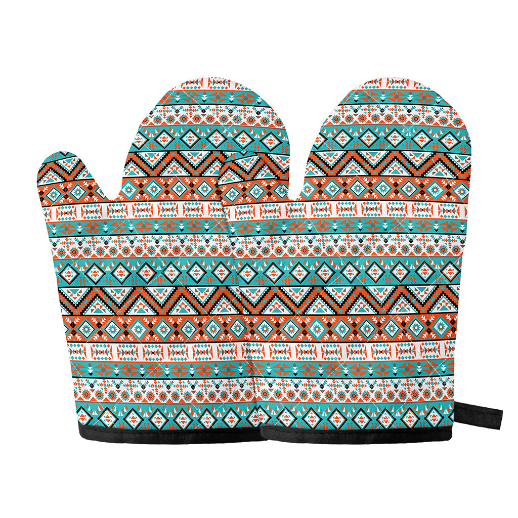 Navajo Geometric Pattern Print Oven Mitts