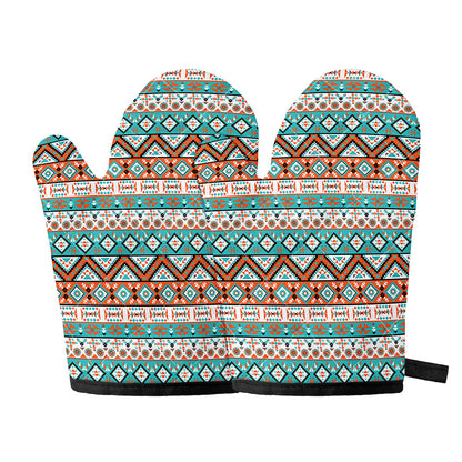 Navajo Geometric Pattern Print Oven Mitts
