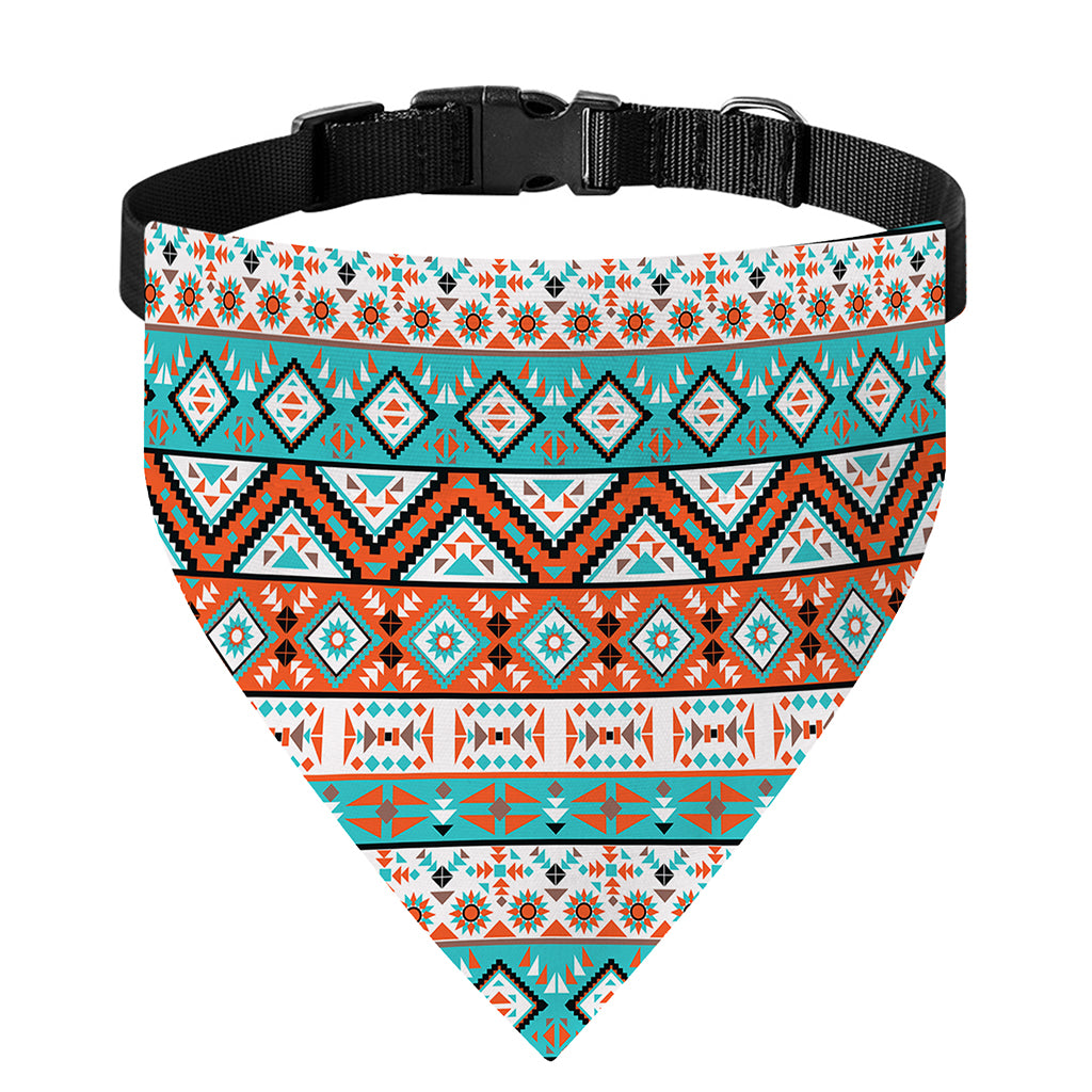 Navajo Geometric Pattern Print Over The Collar Dog Bandana