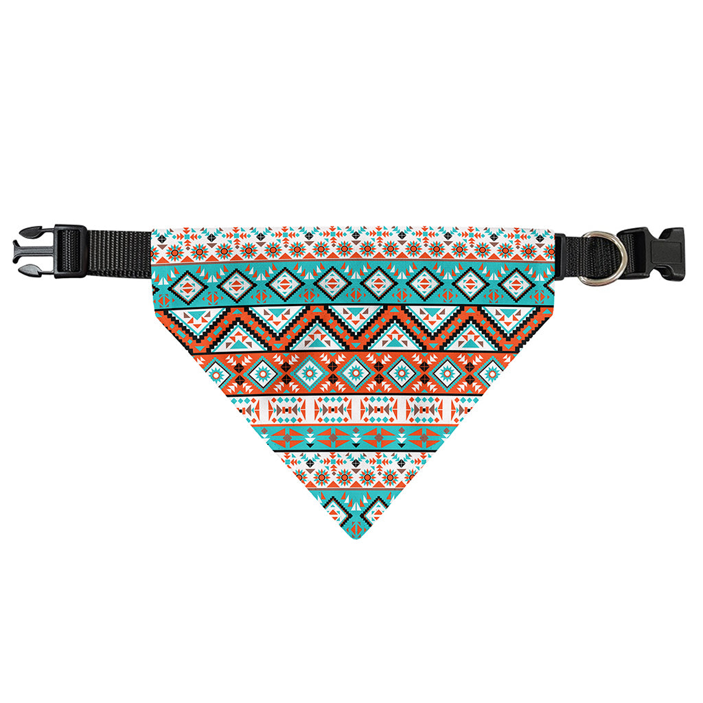 Navajo Geometric Pattern Print Over The Collar Dog Bandana