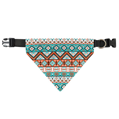 Navajo Geometric Pattern Print Over The Collar Dog Bandana
