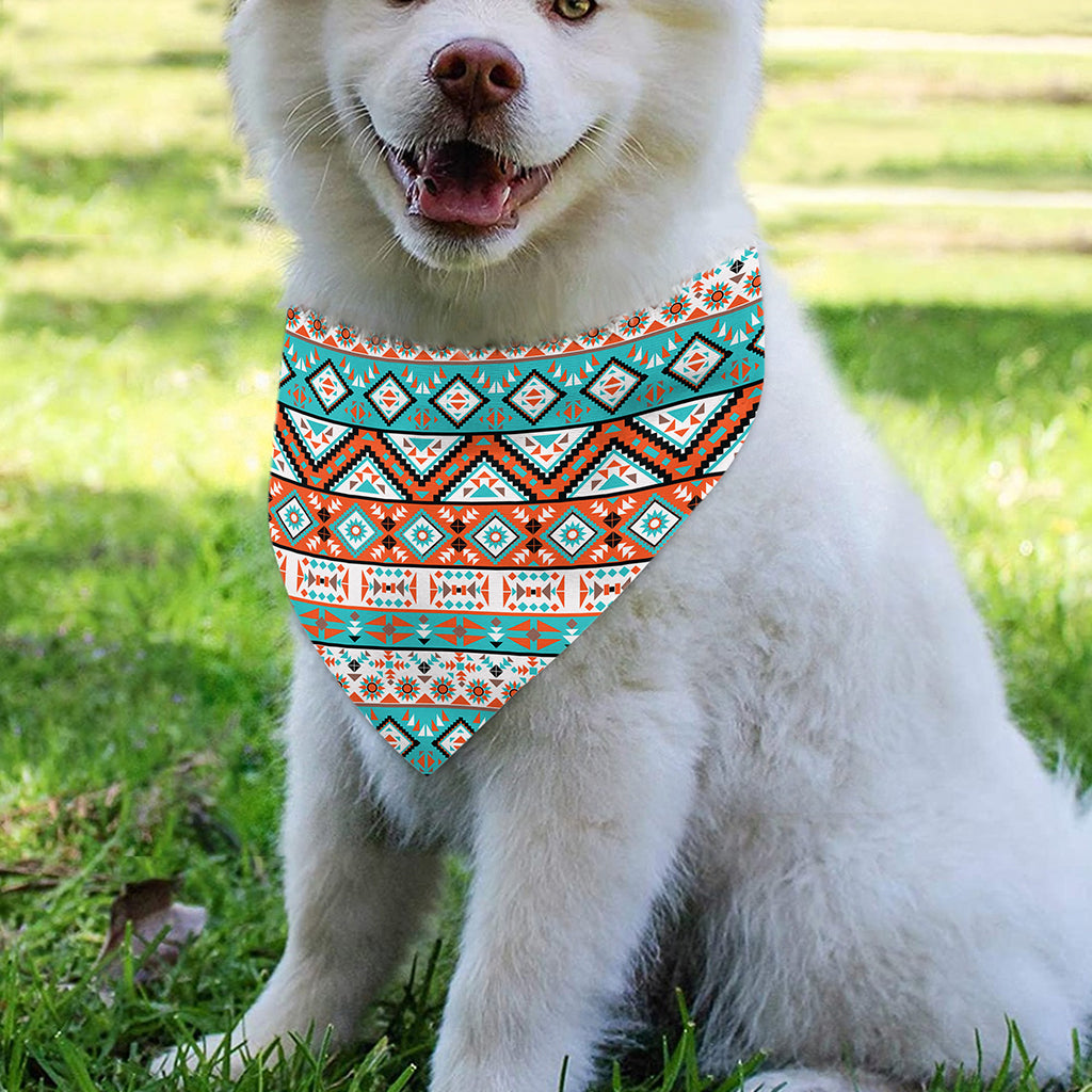 Navajo Geometric Pattern Print Over The Collar Dog Bandana