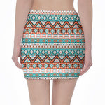 Navajo Geometric Pattern Print Pencil Mini Skirt