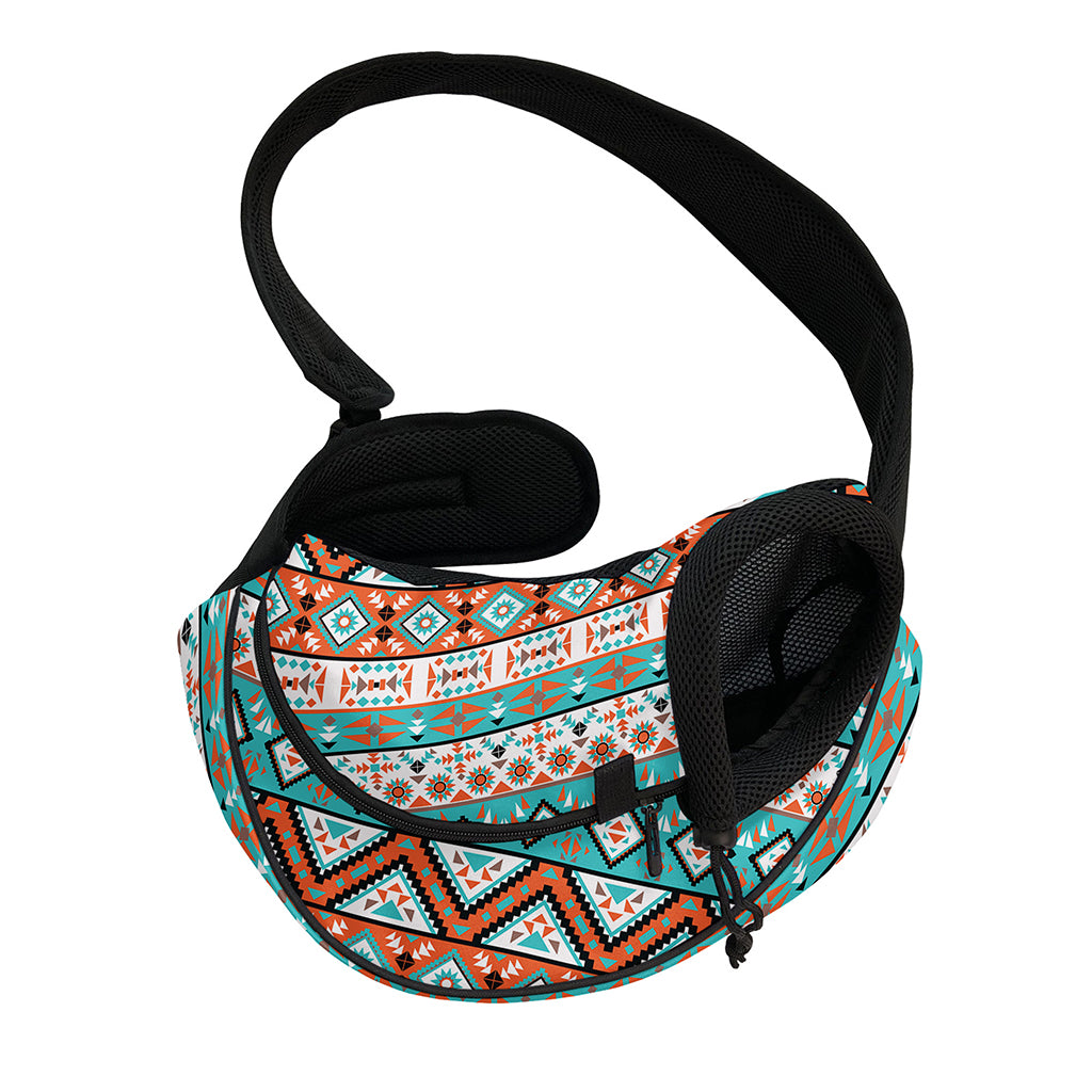 Navajo Geometric Pattern Print Pet Sling Carrier