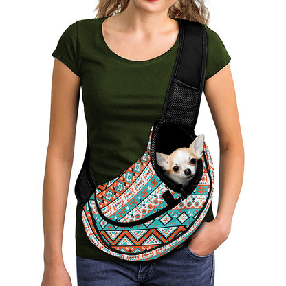 Navajo Geometric Pattern Print Pet Sling Carrier