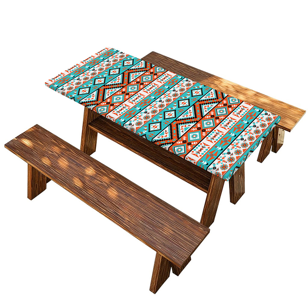 Navajo Geometric Pattern Print Picnic Table Cover