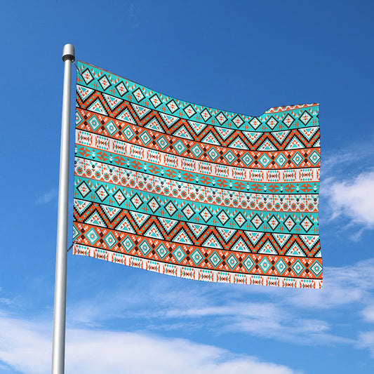 Navajo Geometric Pattern Print Polyester Flag