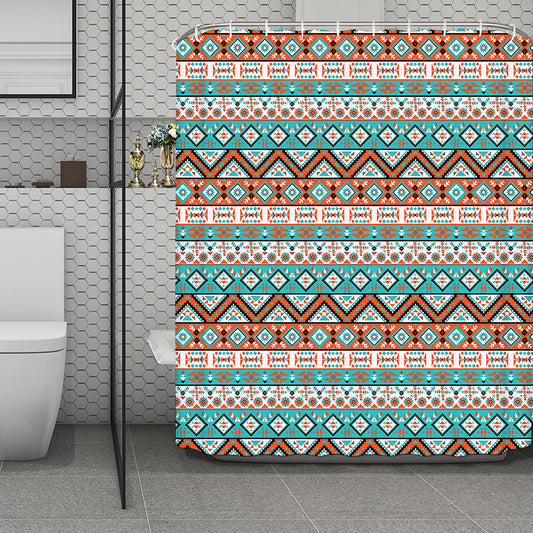 Navajo Geometric Pattern Print Polyester Shower Curtain