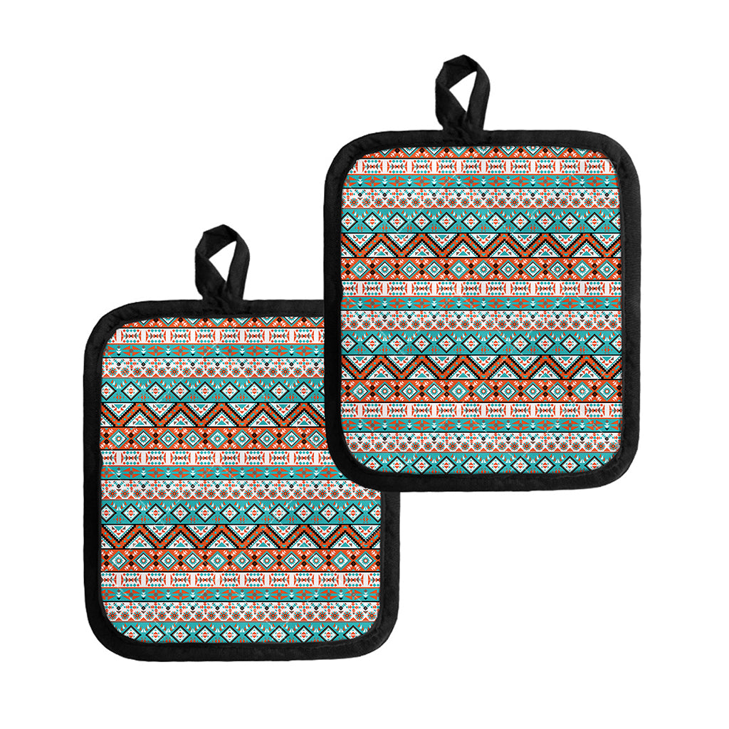 Navajo Geometric Pattern Print Pot Holders