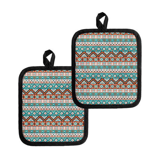 Navajo Geometric Pattern Print Pot Holders