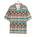 Navajo Geometric Pattern Print Rayon Hawaiian Shirt