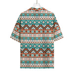 Navajo Geometric Pattern Print Rayon Hawaiian Shirt