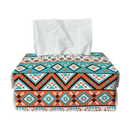 Navajo Geometric Pattern Print Rectangle Tissue Box Cover
