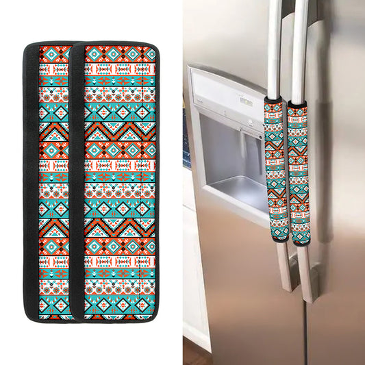 Navajo Geometric Pattern Print Refrigerator Handle Covers