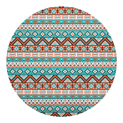 Navajo Geometric Pattern Print Round Blanket