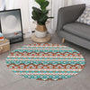 Navajo Geometric Pattern Print Round Rug