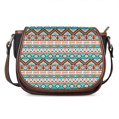 Navajo Geometric Pattern Print Saddle Bag