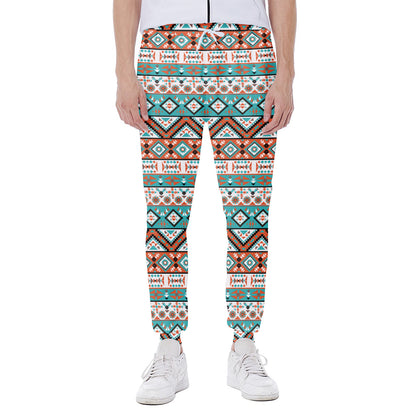 Navajo Geometric Pattern Print Scuba Joggers