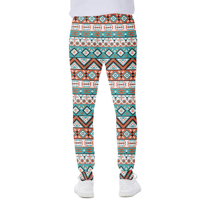 Navajo Geometric Pattern Print Scuba Joggers