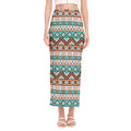 Navajo Geometric Pattern Print Side Slit Maxi Skirt