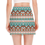 Navajo Geometric Pattern Print Side Slit Mini Skirt