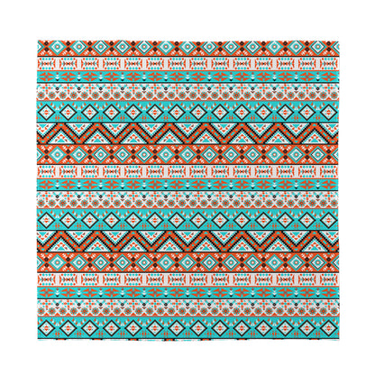 Navajo Geometric Pattern Print Silk Bandana