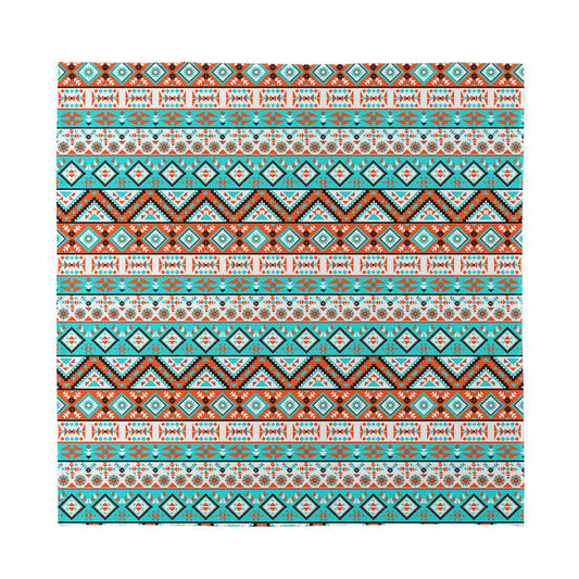 Navajo Geometric Pattern Print Silk Bandana