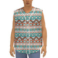 Navajo Geometric Pattern Print Sleeveless Baseball Jersey