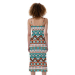 Navajo Geometric Pattern Print Slim Fit Midi Cami Dress