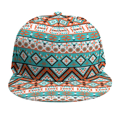 Navajo Geometric Pattern Print Snapback Cap