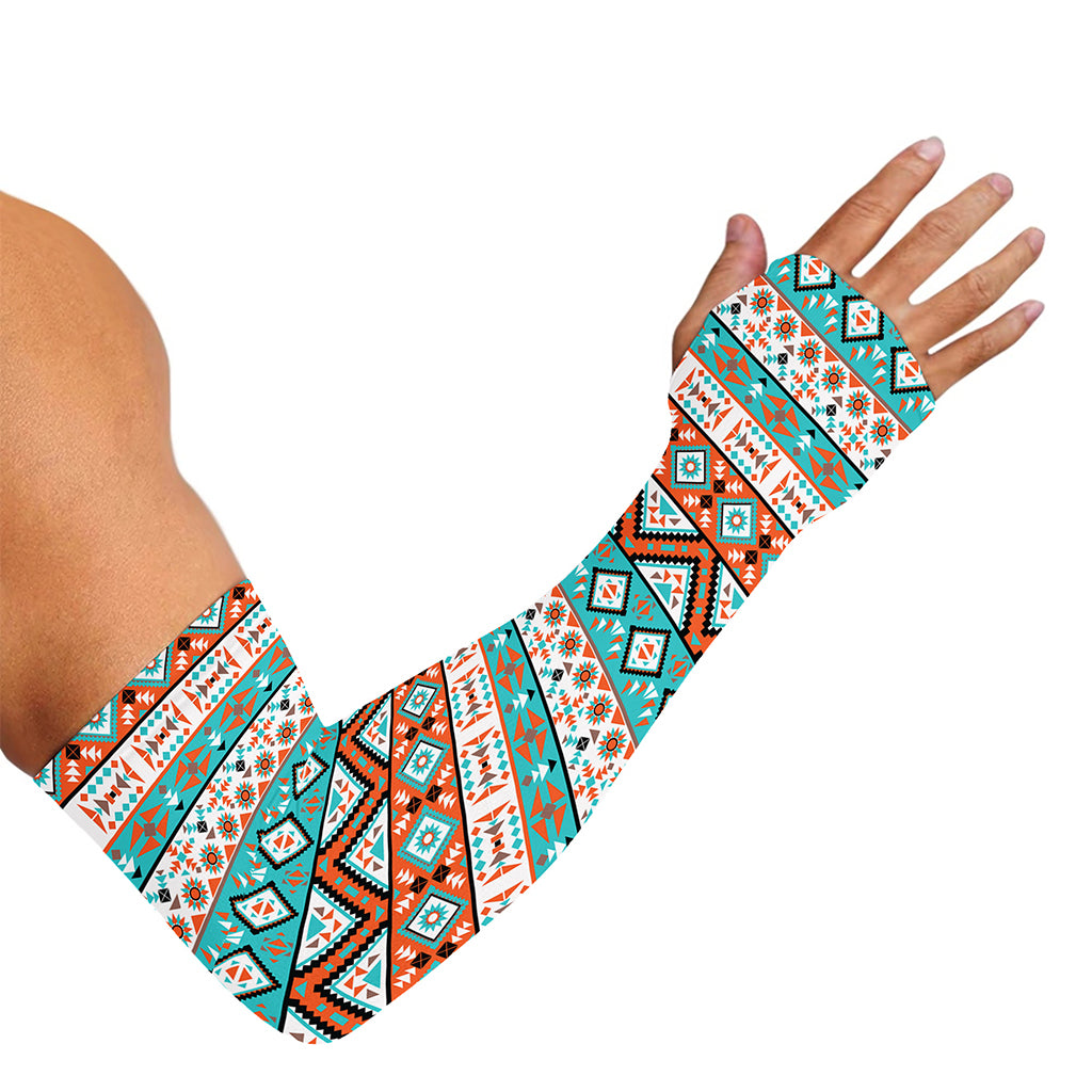 Navajo Geometric Pattern Print Sun Protection Arm Sleeves