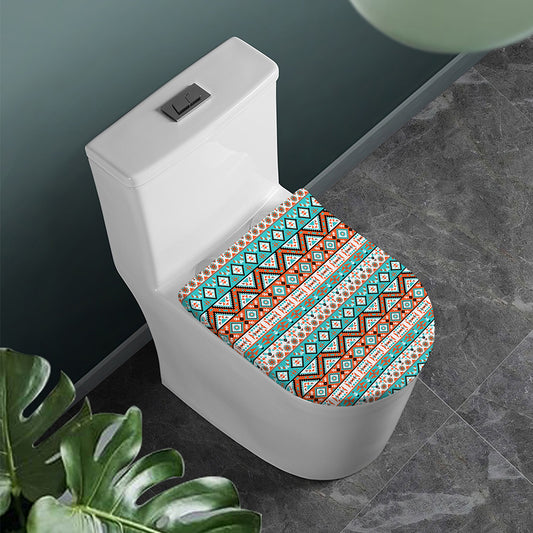 Navajo Geometric Pattern Print Toilet Lid Cover