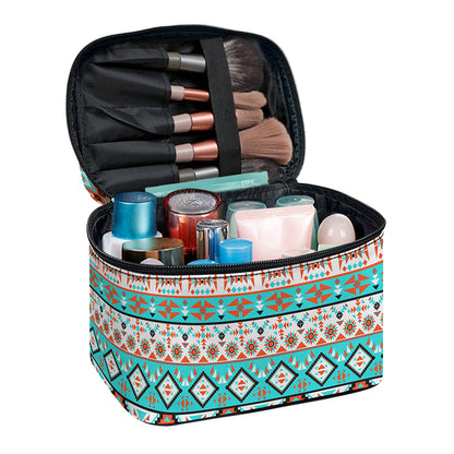 Navajo Geometric Pattern Print Travel Makeup Bag