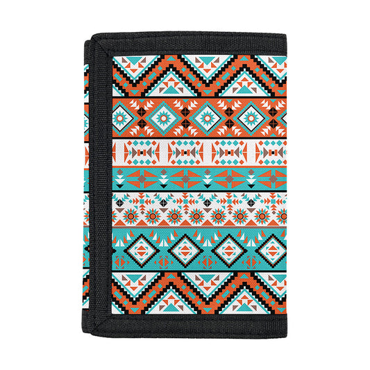 Navajo Geometric Pattern Print Trifold Wallet