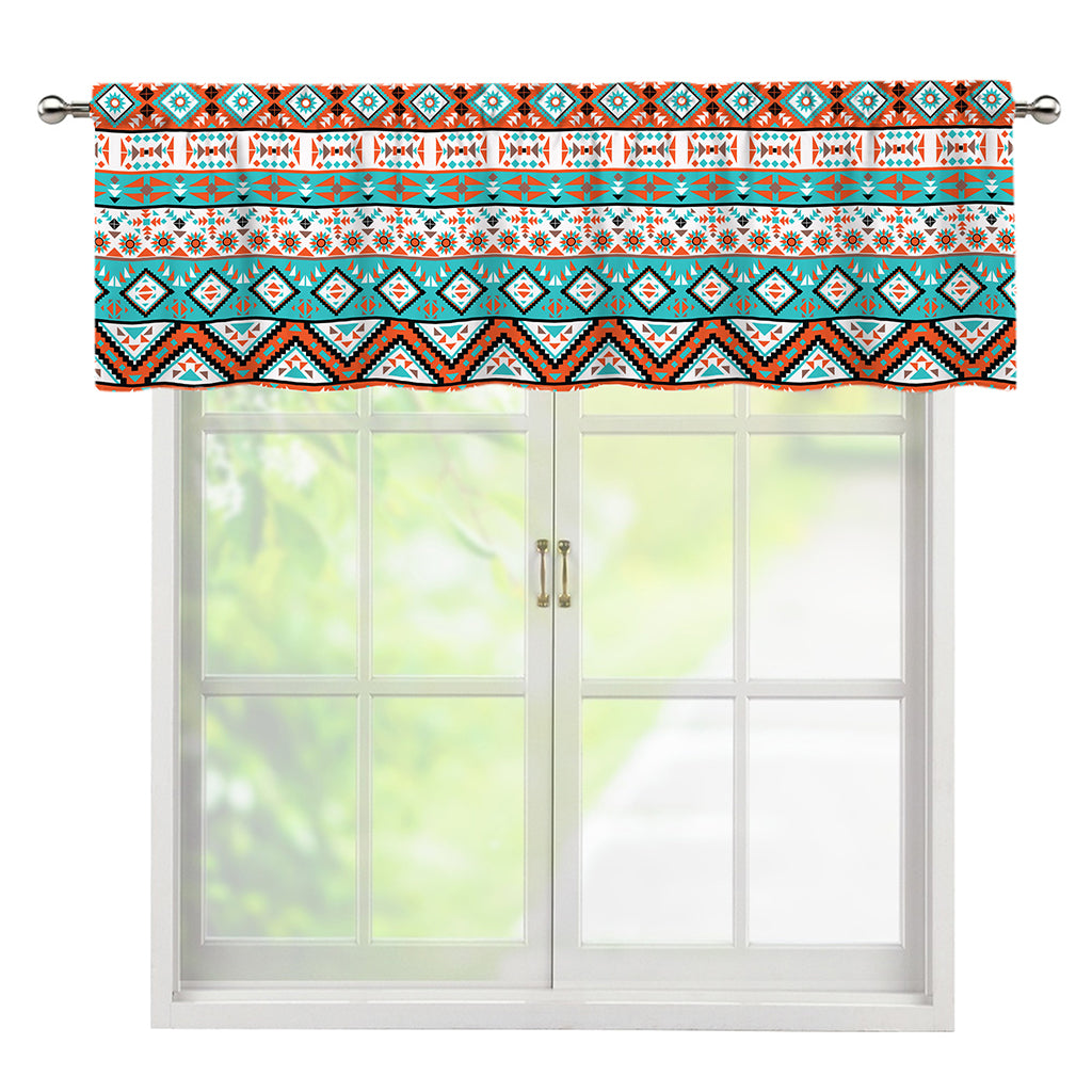 Navajo Geometric Pattern Print Window Valance